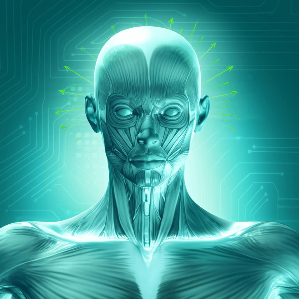 A thermometer next to a head silhouette, indicating fever or general illness related headache, with a bottle of medication nearby