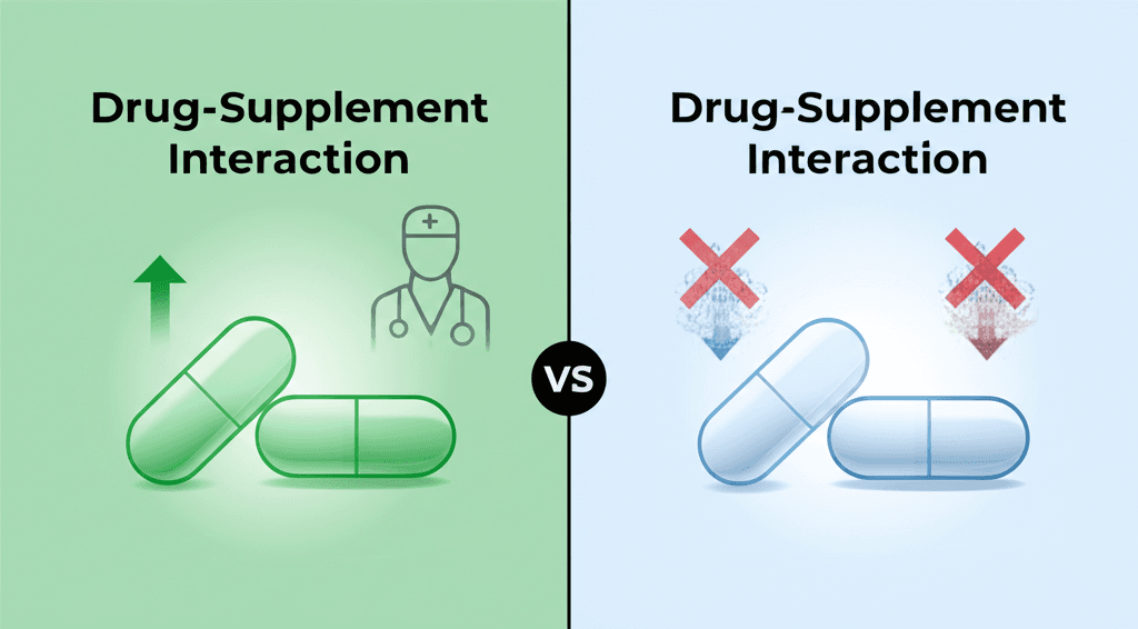 Person holding a pill and a glass of water, emphasizing safe medication practices.