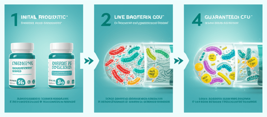 A person holding a magnifying glass over a probiotic supplement label, scrutinizing the ingredients.