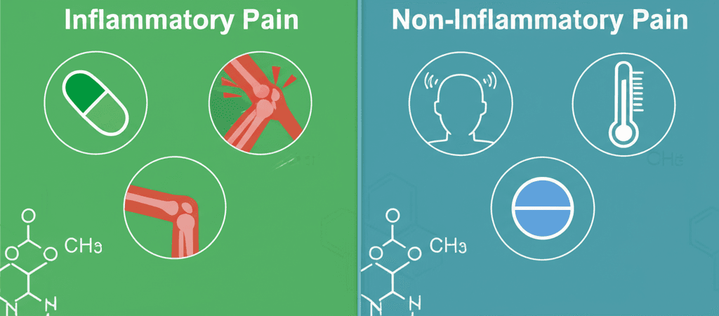 A person looking confused at various painkiller boxes on a pharmacy shelf