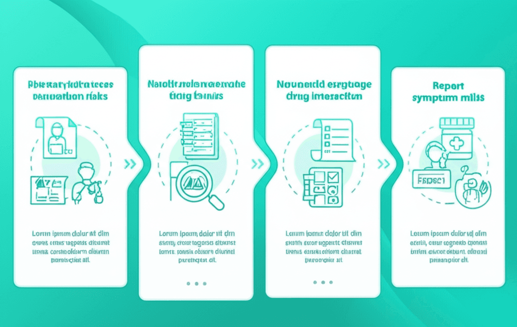 Different pill bottles with a red 'X' sign over some, indicating drug interaction