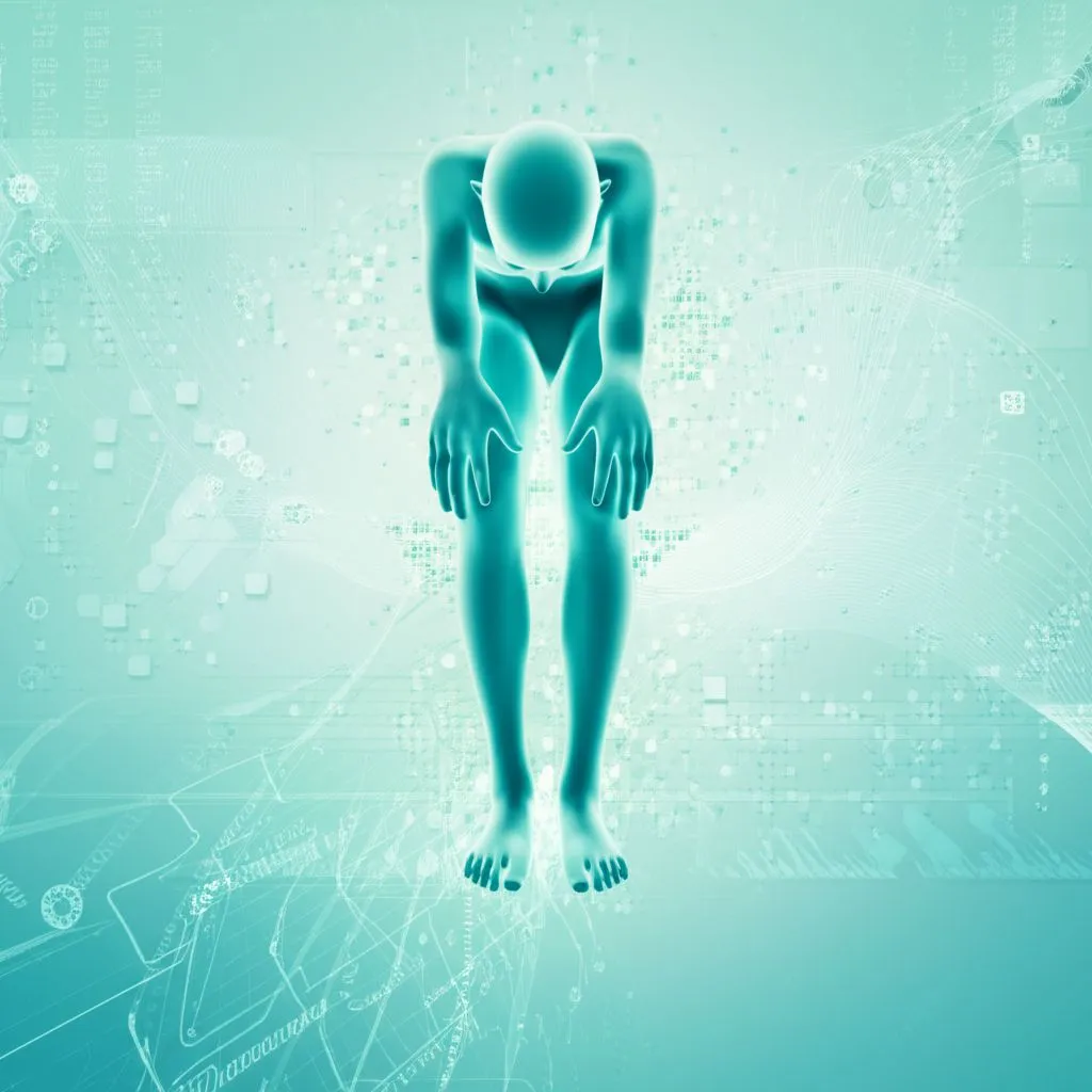 A person looking exhausted, head in hands, surrounded by blurred office elements, conveying burnout.