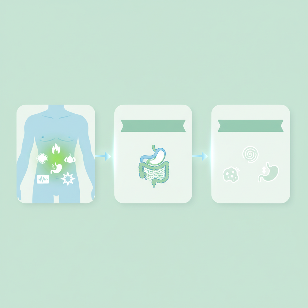 A person holding their stomach, looking uncomfortable with indigestion symptoms