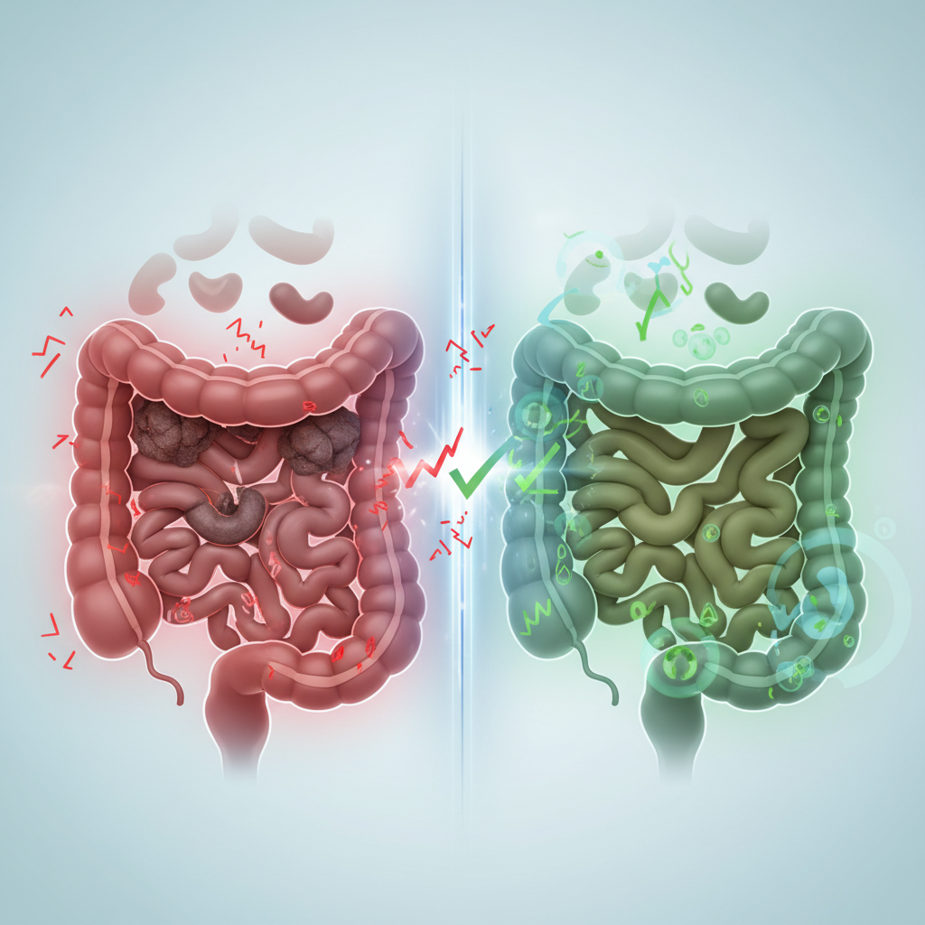 A vibrant and diverse collection of high-fiber foods like leafy greens, whole grains, various fruits, and legumes, arranged attractively on a wooden table.