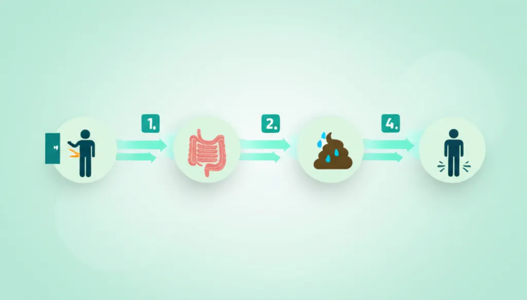 Various medical charts and data illustrating digestive system functions