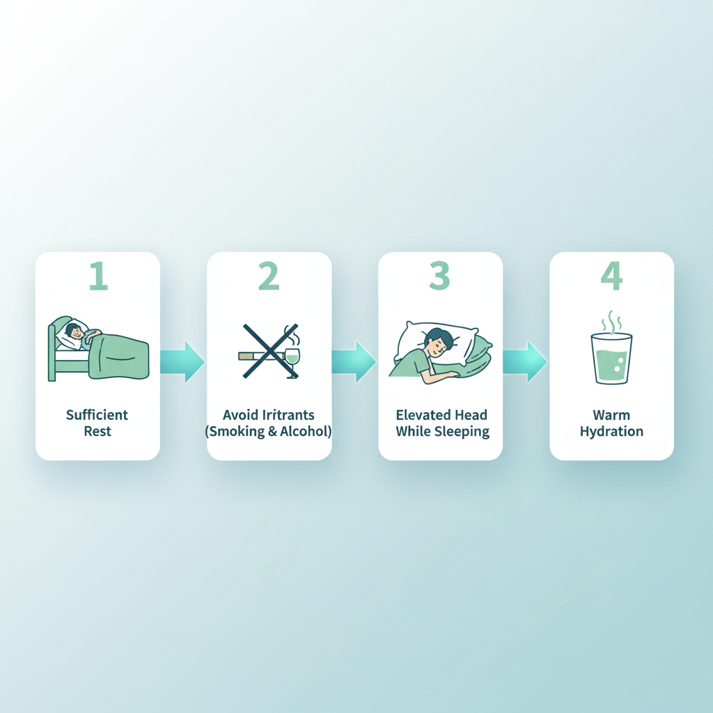 A person sleeping comfortably with a humidifier running in the background, showing good sleep hygiene and a moist environment