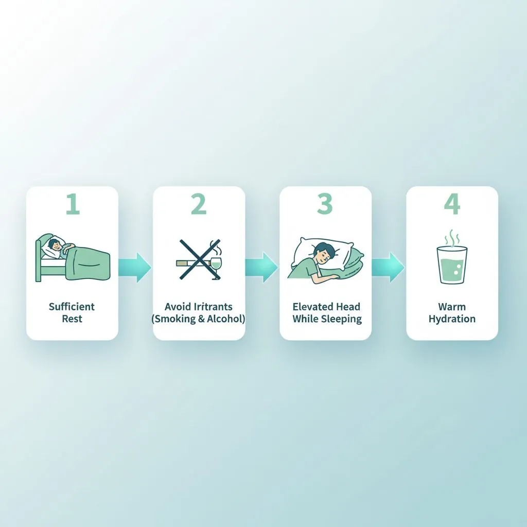 A person sleeping comfortably with a humidifier running in the background, showing good sleep hygiene and a moist moist environment