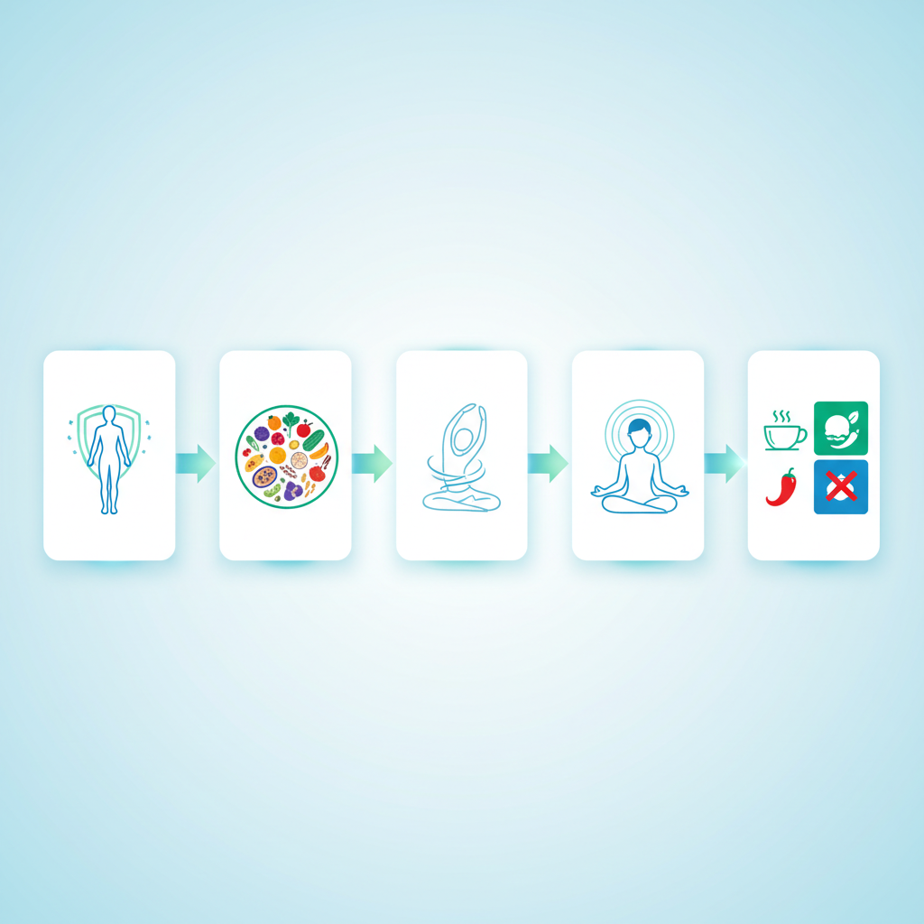 A person gargling with warm water in a bathroom, demonstrating a common sore throat remedy