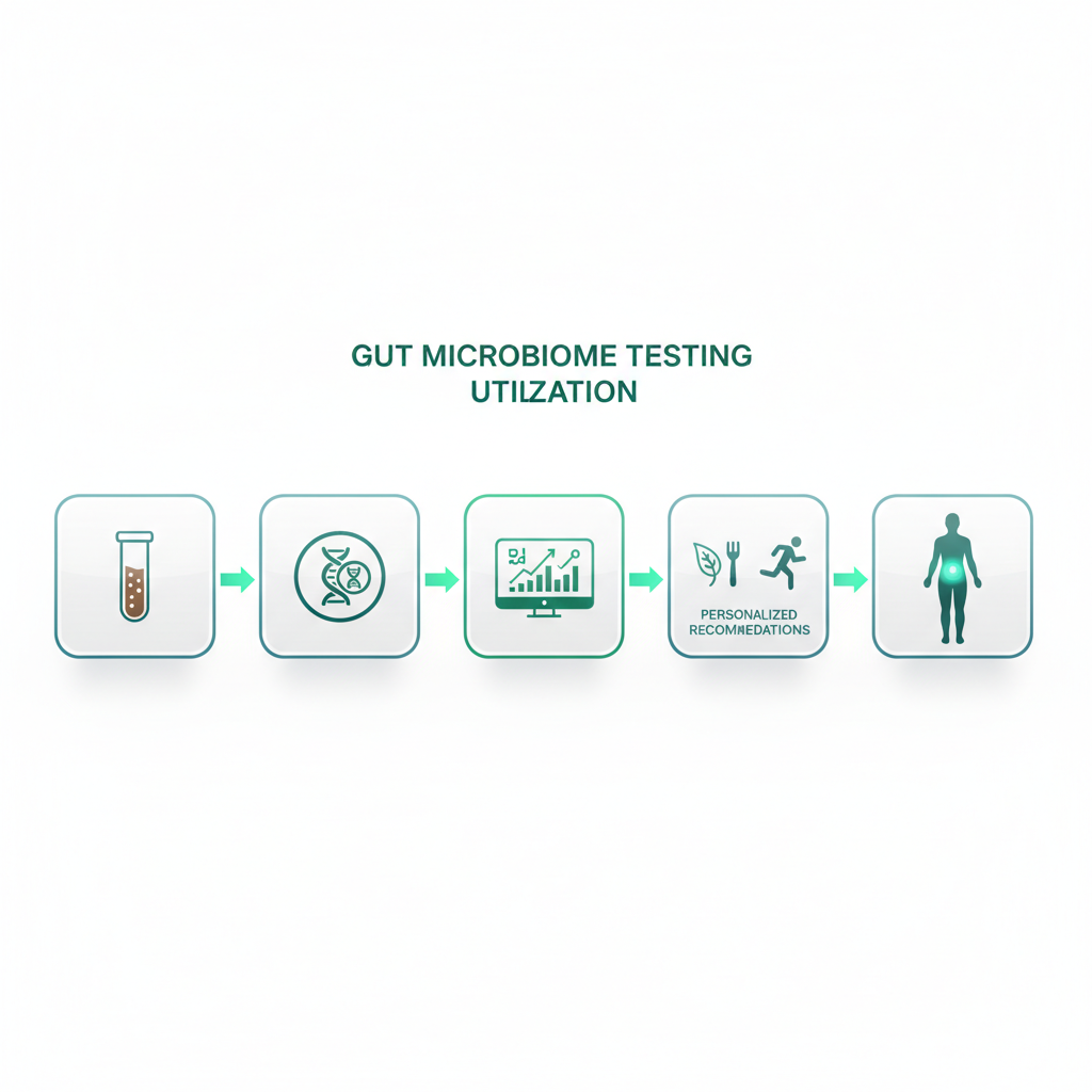an abstract representation of the gut-brain axis, showing connections between the brain and digestive system with microbial elements
