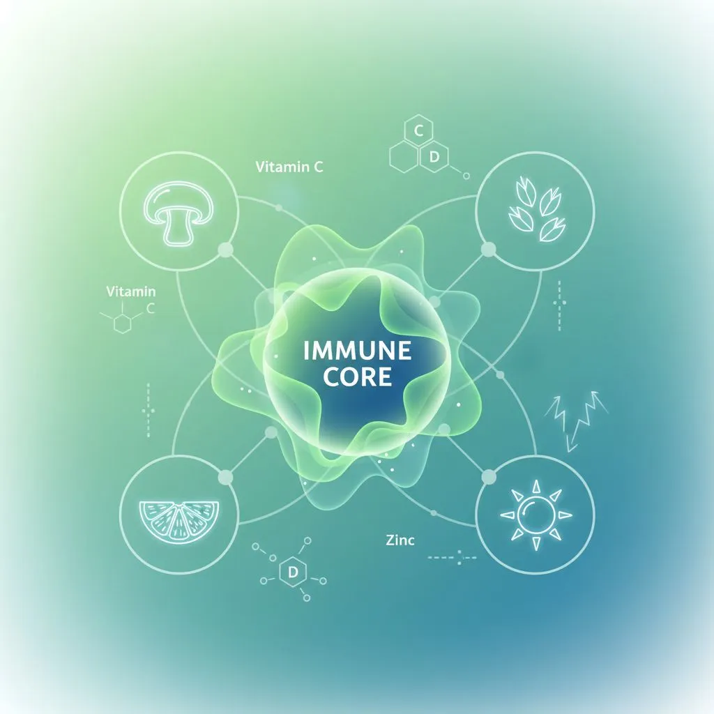 A person meditating in a peaceful, green environment, symbolizing stress reduction and mental well-being for immune health.