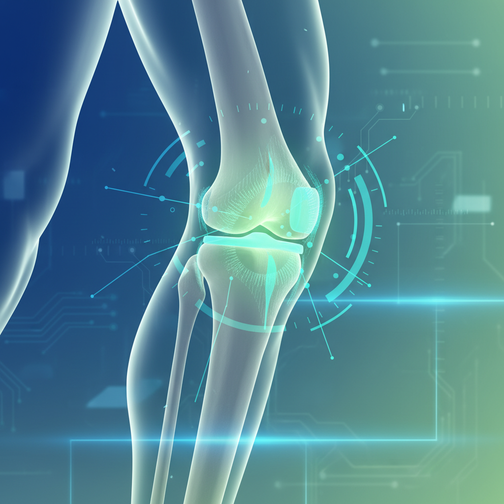 Person struggling with knee pain while climbing stairs, holding their knee