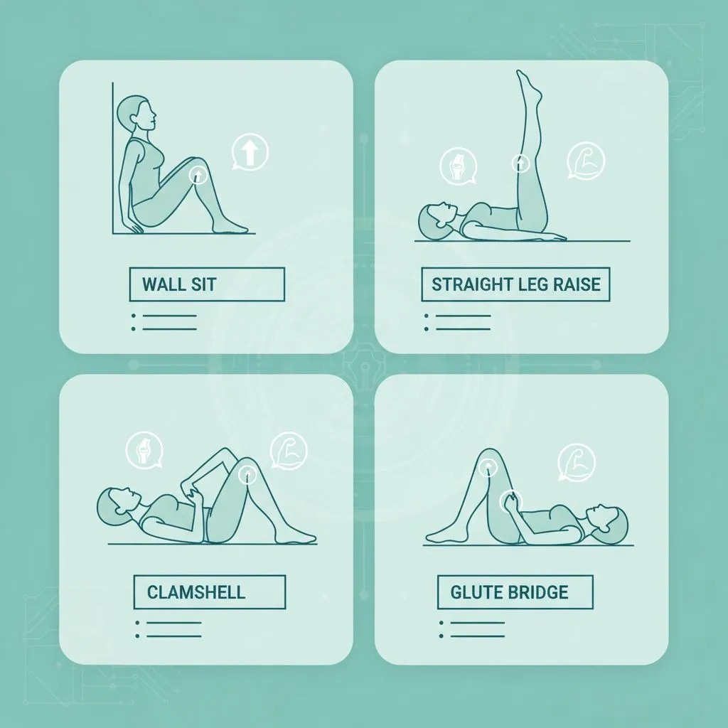 A person doing a gentle leg exercise, like a wall squat, with good form