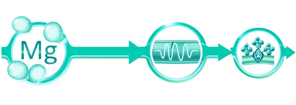 A diagram showing various factors leading to magnesium deficiency: processed food, stress, alcohol, certain medications, and depleted soil.