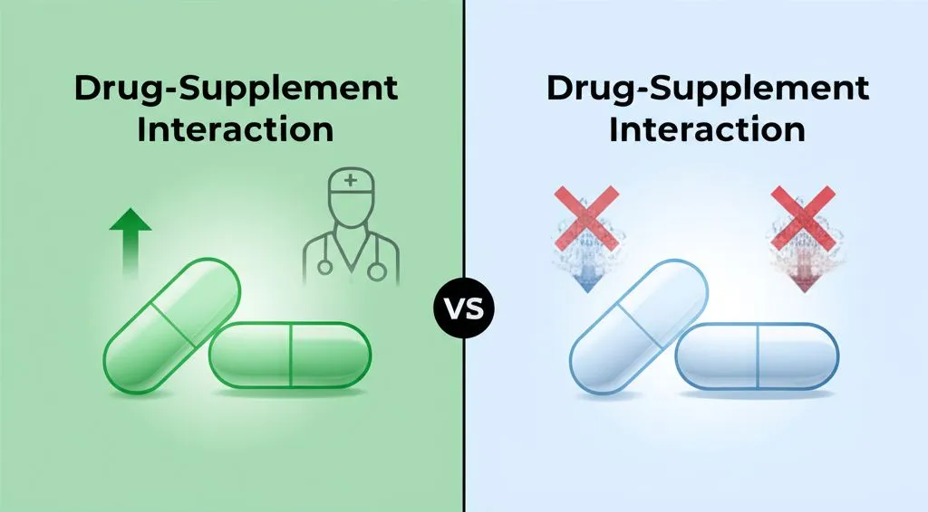 Person holding a pill and a glass of water, emphasizing safe medication practices.