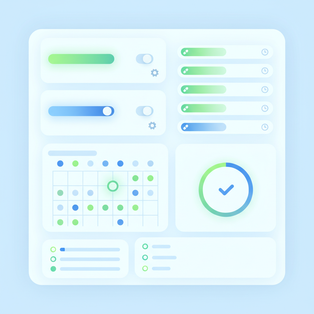 A person organizing their daily medication into a pill organizer with different compartments for each day of the week, demonstrating preparation.
