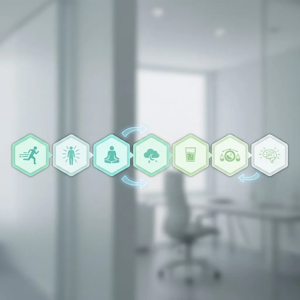 A person meditating in a peaceful natural setting, symbolizing mindfulness and stress relief.