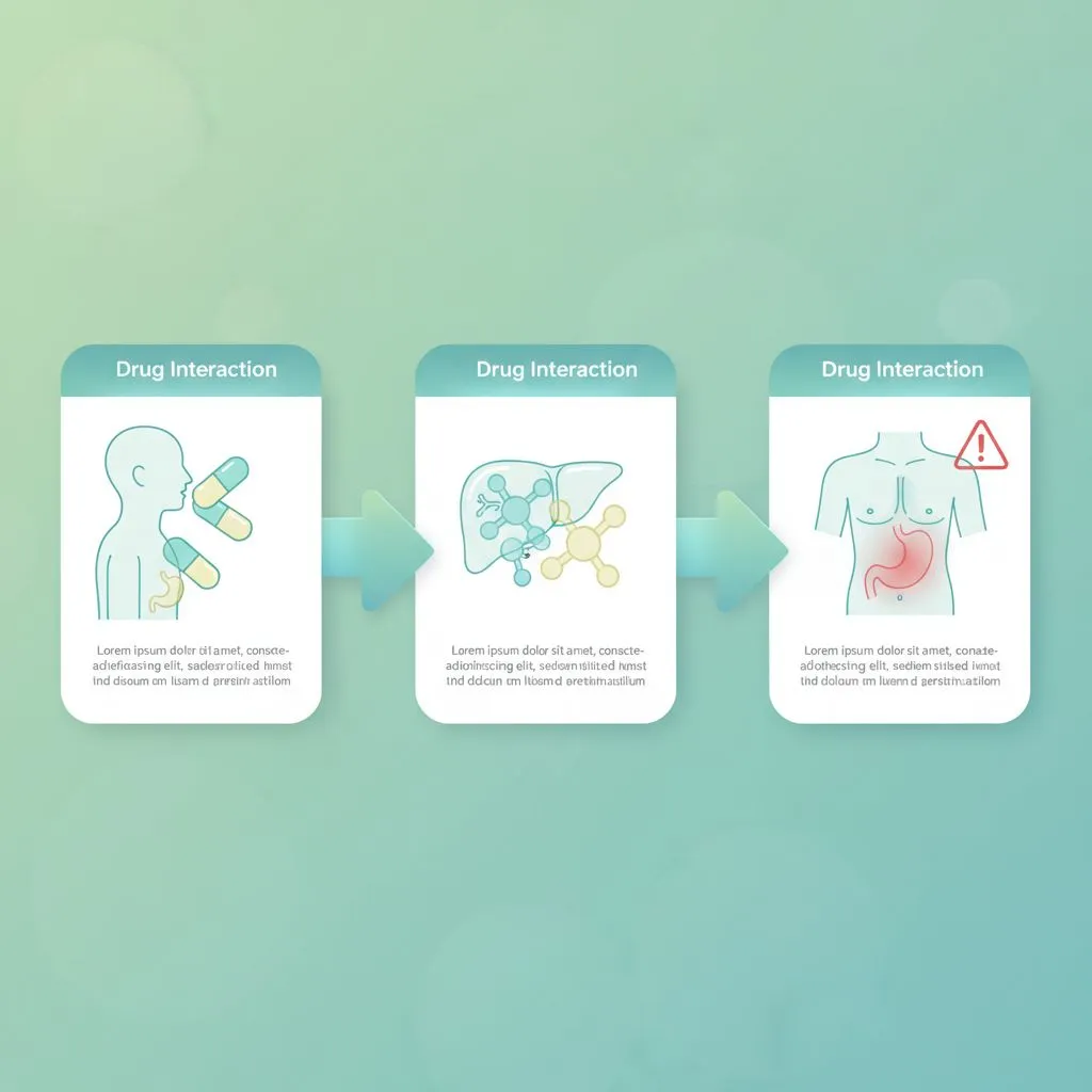 An abstract representation of drug molecules interacting, showing some repelling and some combining, symbolizing drug interactions