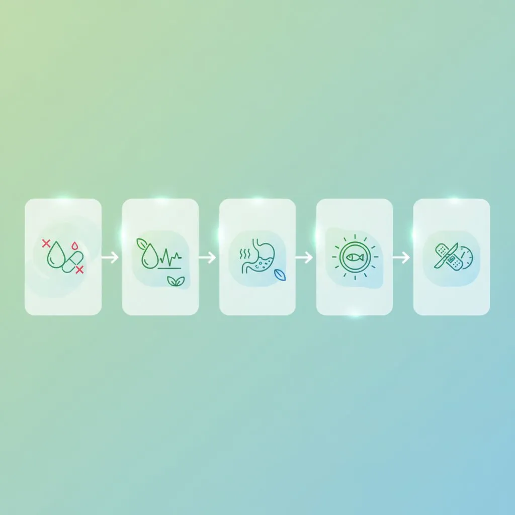 A person consulting a doctor, pointing to a list of medications and health conditions