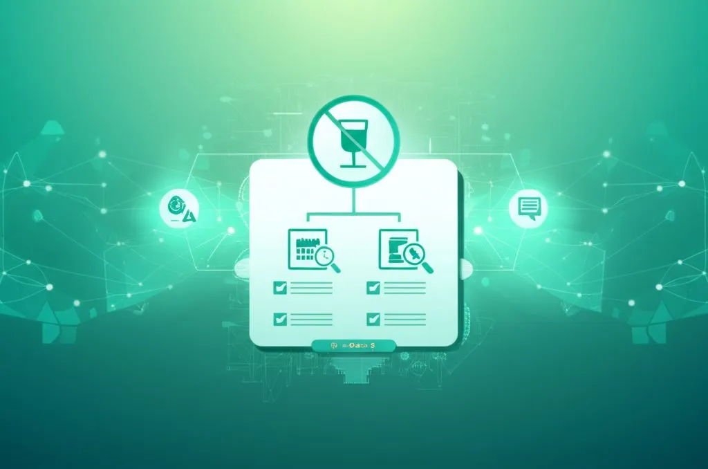 A balanced scale showing "Medication" on one side and "Alcohol" on the other, with a warning sign."