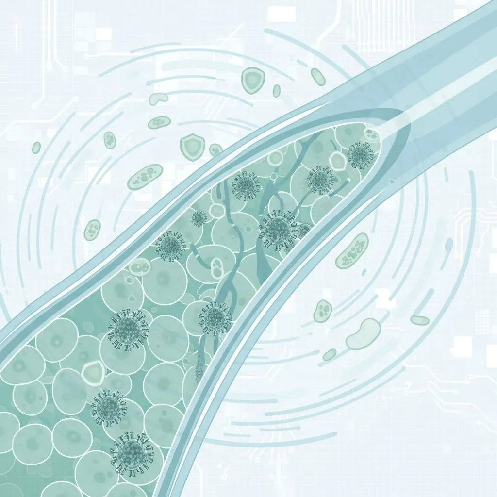 A person sneezing and looking tired, with a tissue in hand