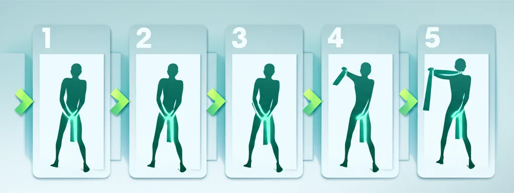 Person performing a gentle shoulder stretch in a living room