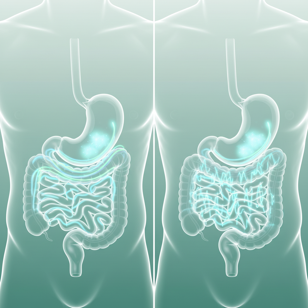 Person holding their stomach in discomfort after eating