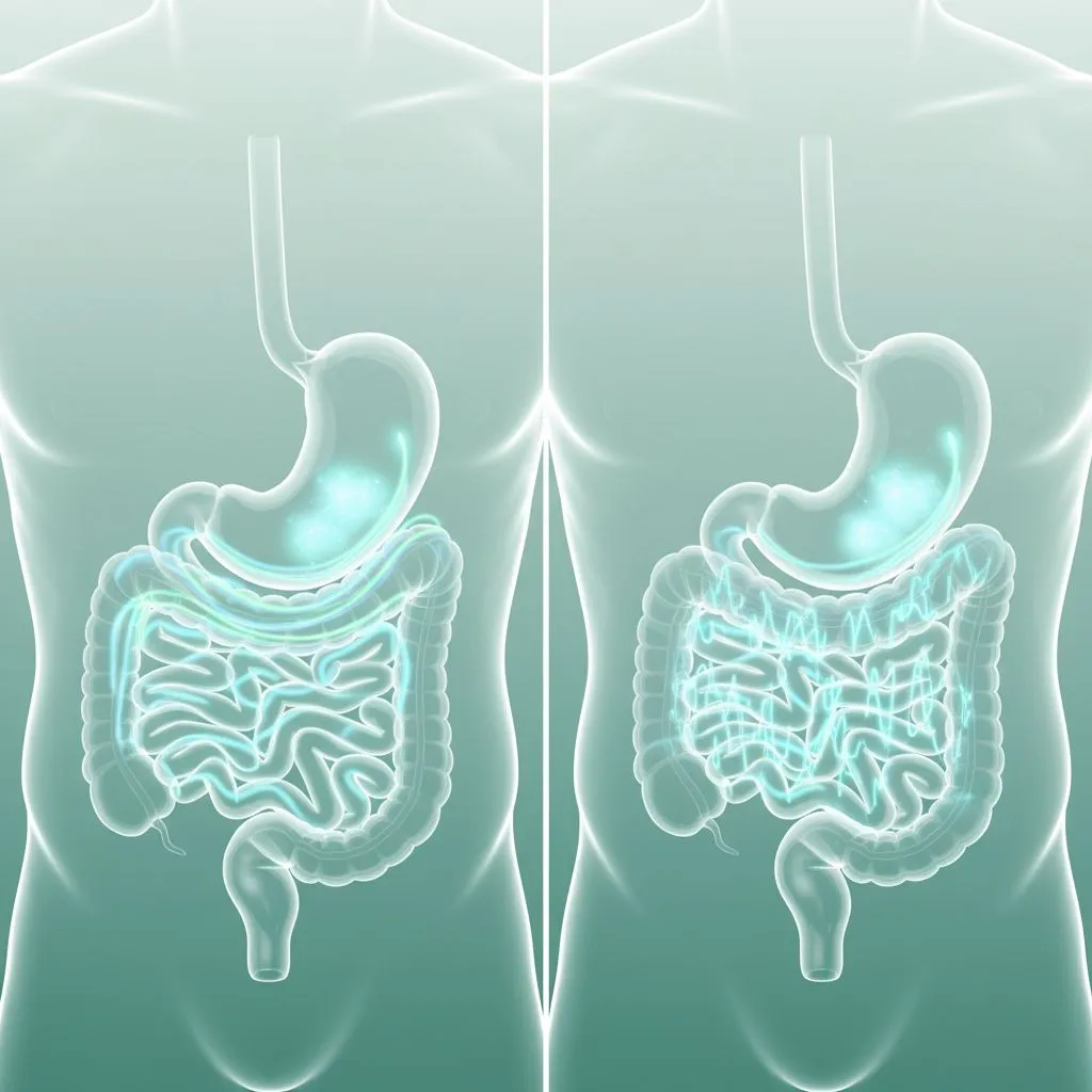 Person holding their stomach in discomfort after eating