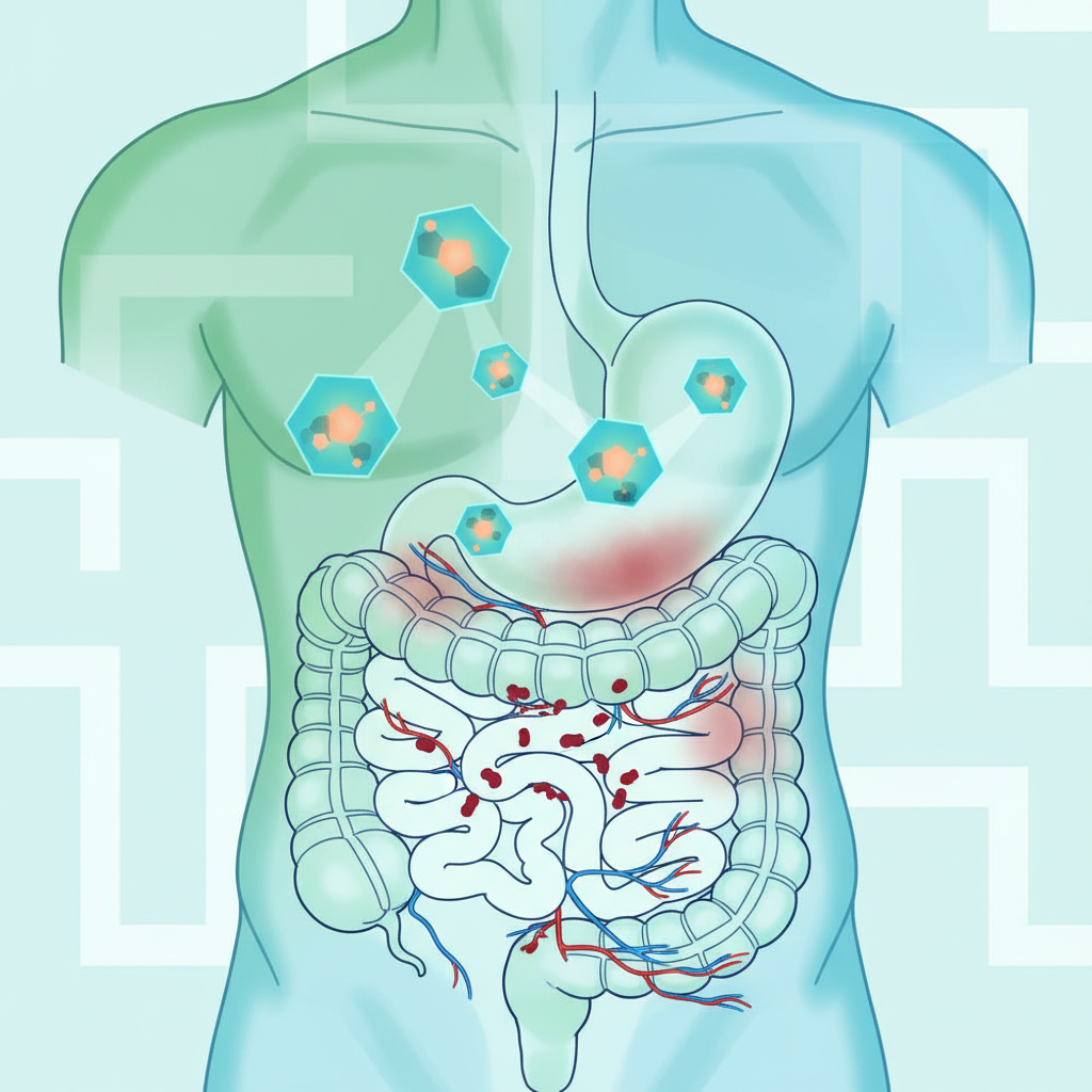 A plate of colorful, healthy, easily digestible foods like steamed vegetables, fish, and whole grains