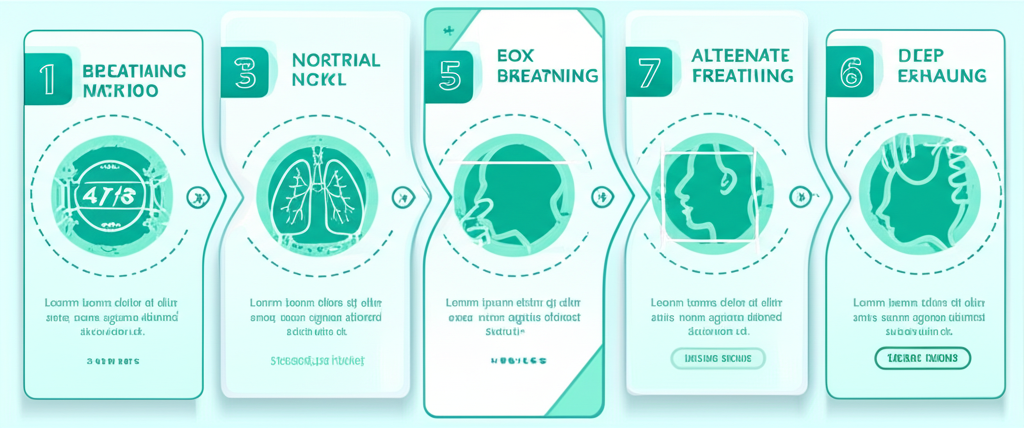 A person calmly sitting in a comfortable, quiet space, performing a deep breathing exercise with eyes closed.