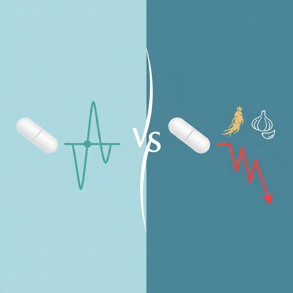 A checklist or step-by-step infographic showing a person thoughtfully reviewing medication and supplement bottles, symbolizing careful planning.