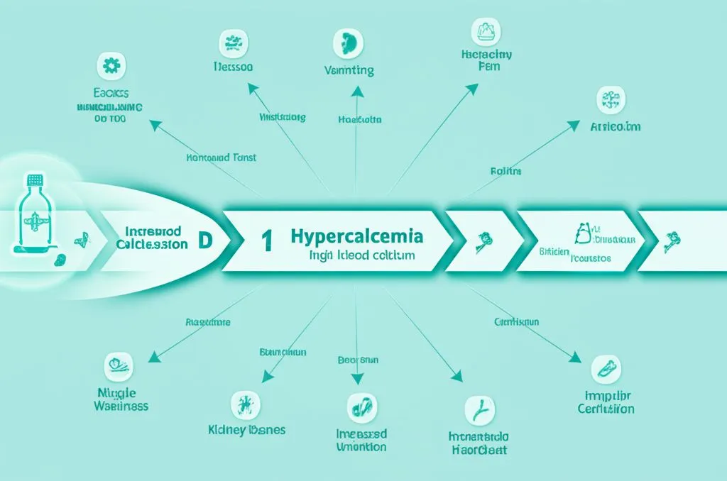 Symptoms of Vitamin D overdose like nausea and fatigue